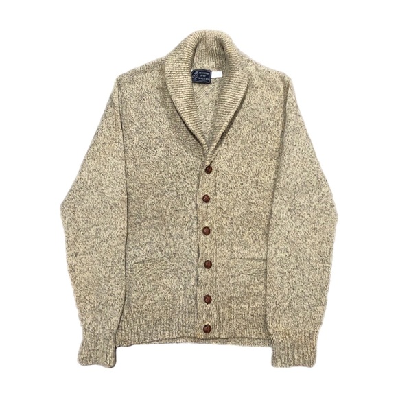 Vtg Peconic Bay Traders Fisherman’s Shawl Collar Wool Blend Cardigan - Picture 1 of 9